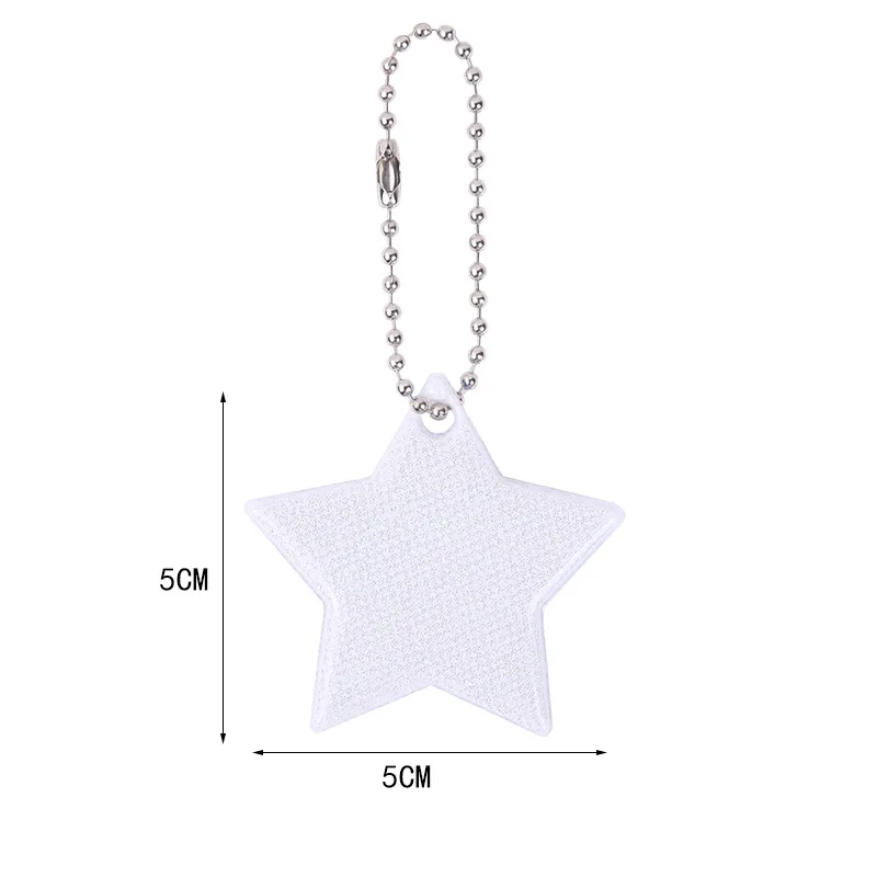 

5 шт., светоотражающая подвеска с белой звездой, предупреждение о ночном беге, езде на велосипеде, автомобильные светоотражающие знаки, темные светящиеся этикетки для студенческой школьной сумки