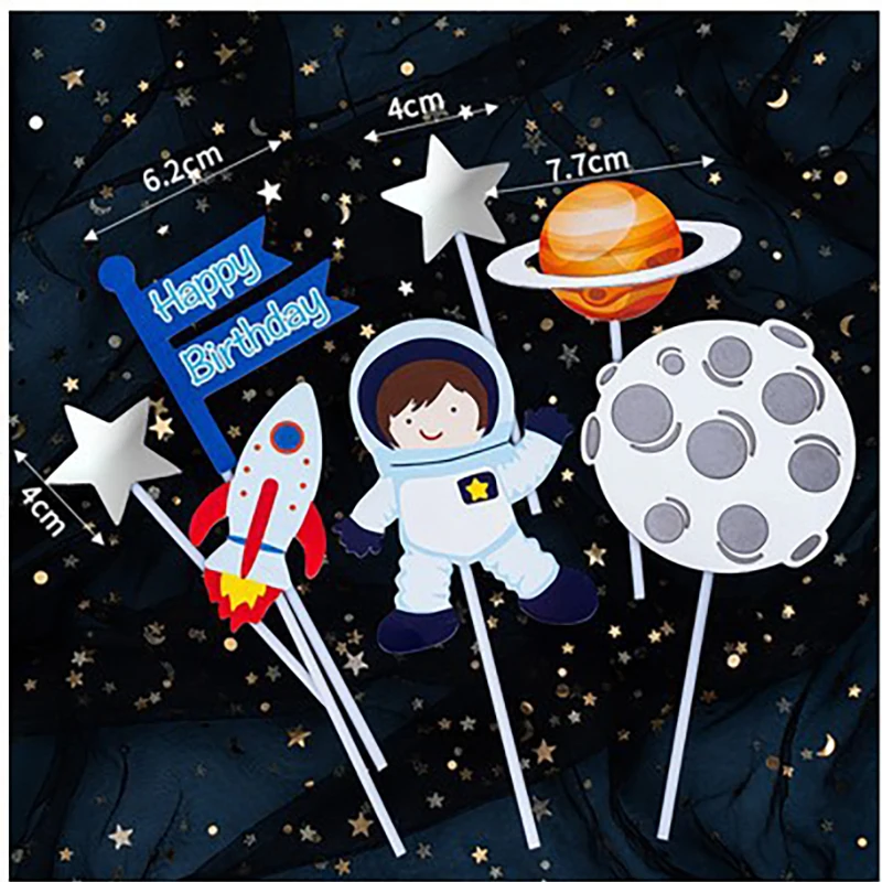 

Outer Space Theme Cake Topper Space Planet Astronaut Cake Decoration For Birthday Party Decorations Kids Gifts Baby Shower