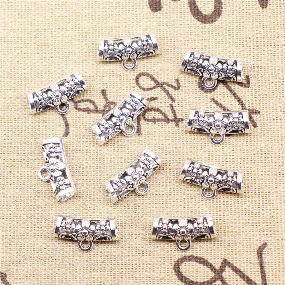 

Tee Clasps Bead Caps Design Jewelri For Crafts 11X19mm Antique Silver Color 20 Pieces
