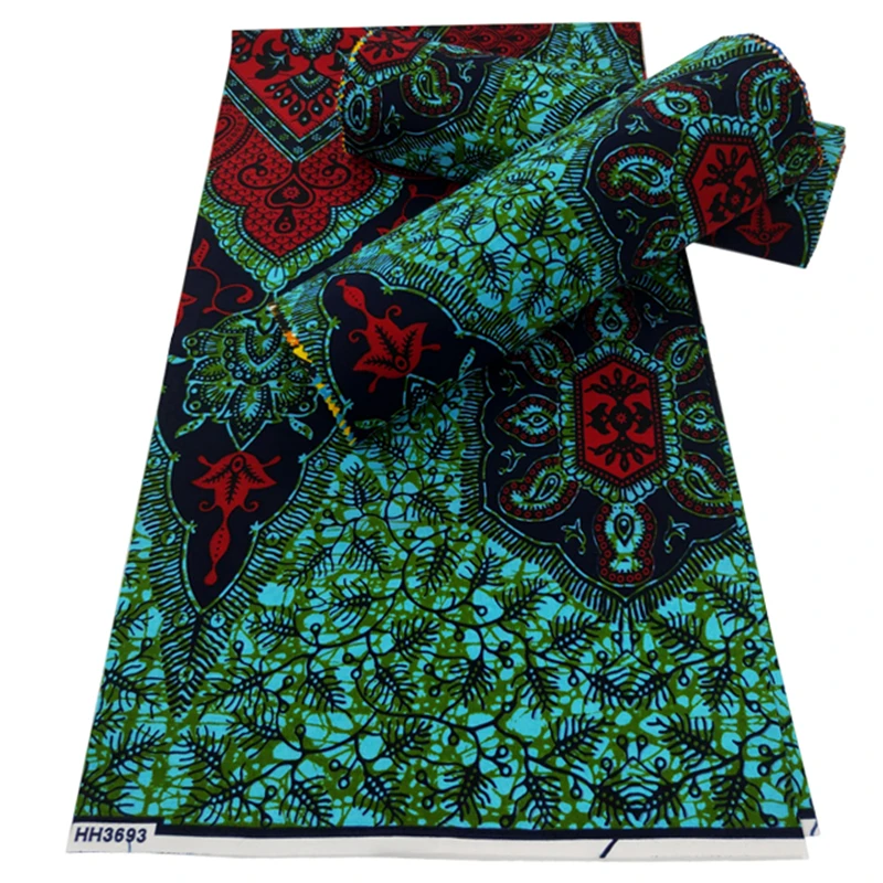 

Popular Guarantee Real 100% Cotton Veritable Wax Printing Fabric African Ankara Fabrics Women Sewing Material 6 Yards/lot