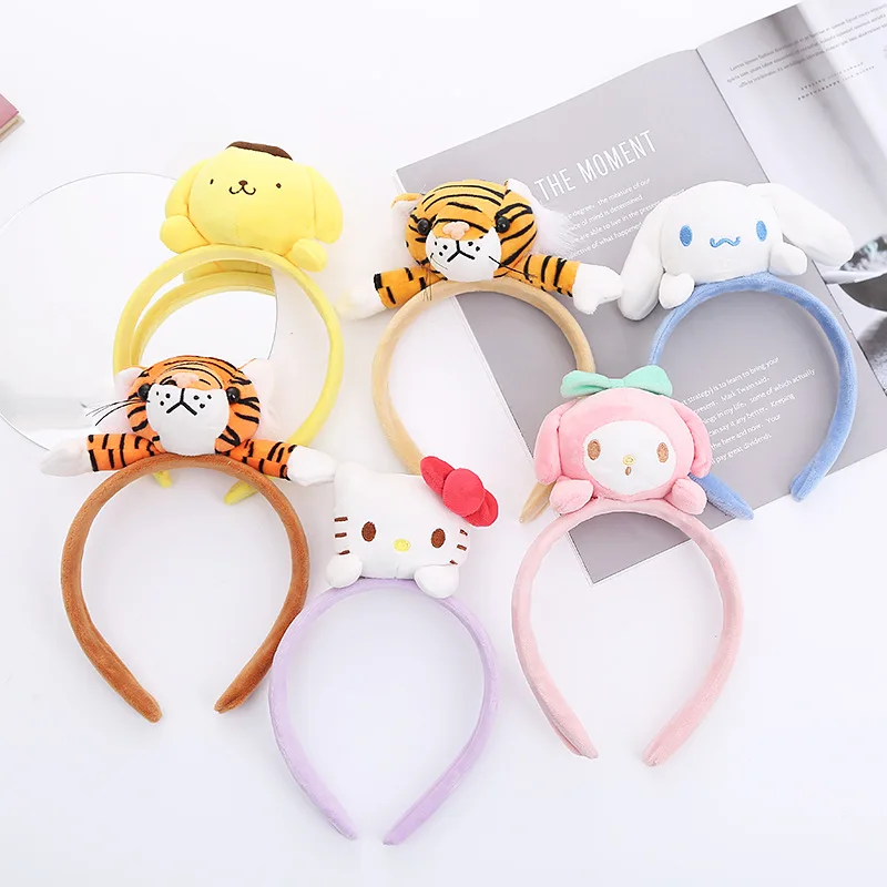 

Cute Cartoon Melody Headband Cinnamoroll Hairband Kt Cat Pudding Dog Headband Girl Heart Plush Headdress Female