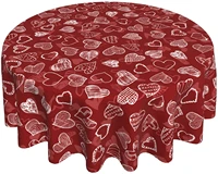 happy valentines day tablecloth 60 inch round table cloths mothers day red heart table cloth cover mat washable polyester