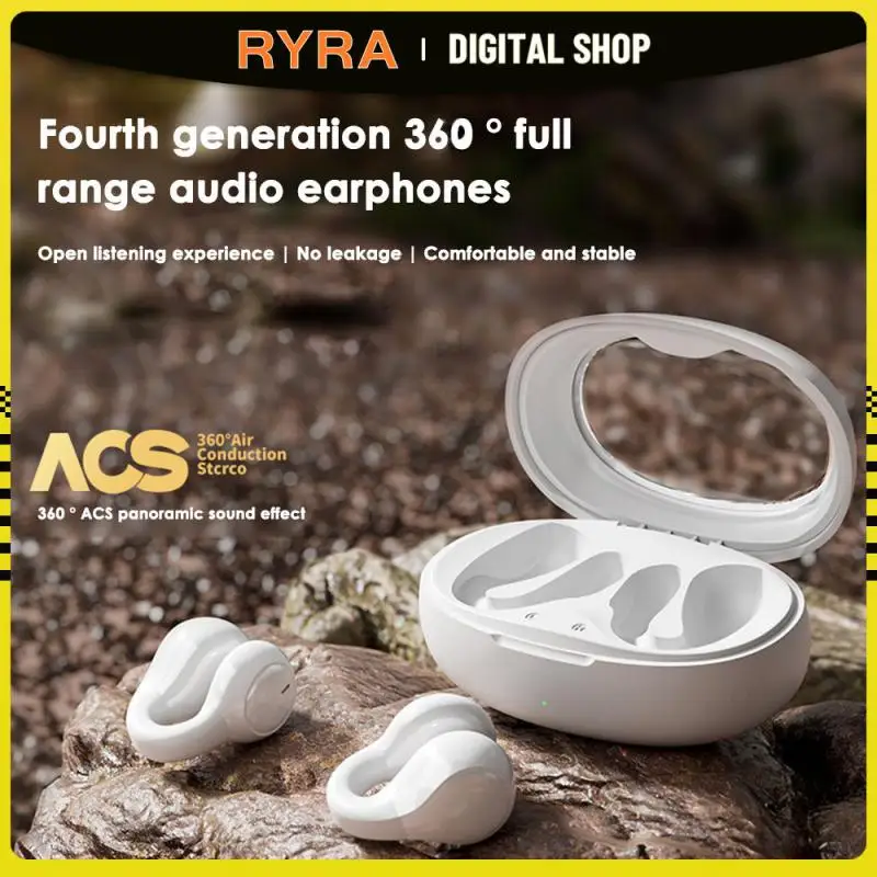 

RYRA Bone Conduction Bluetooth Earphones Earring Wireless Headphones Ear Clip With Mic Earbuds Stereo Sports Headsets With Mic