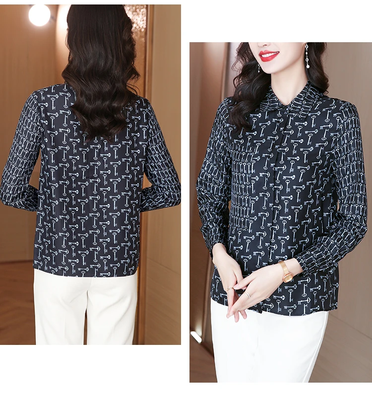 Женские блузки и рубашки FANIECES 3XL с винтажным принтом осенняя блузка длинным