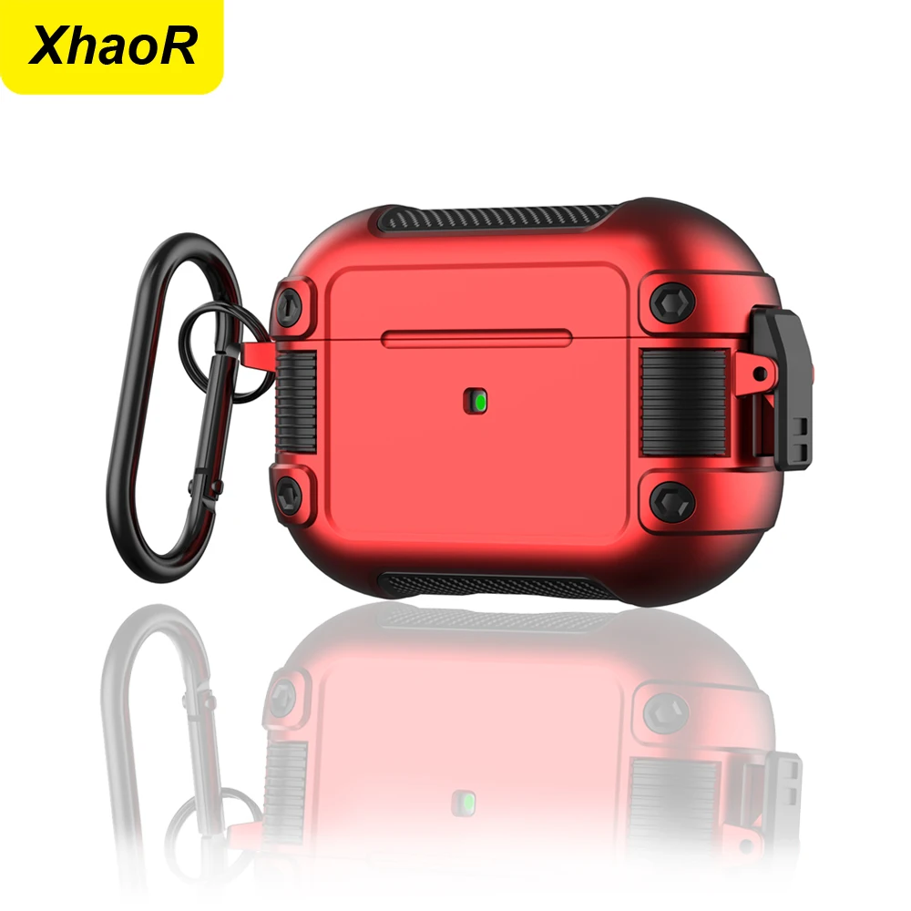 

Luxury Earphone Case For AirPods 3 Pro Original Protective Cover With Carabiner For Apple Air Pods 2 Charge Box Shockproof Cover
