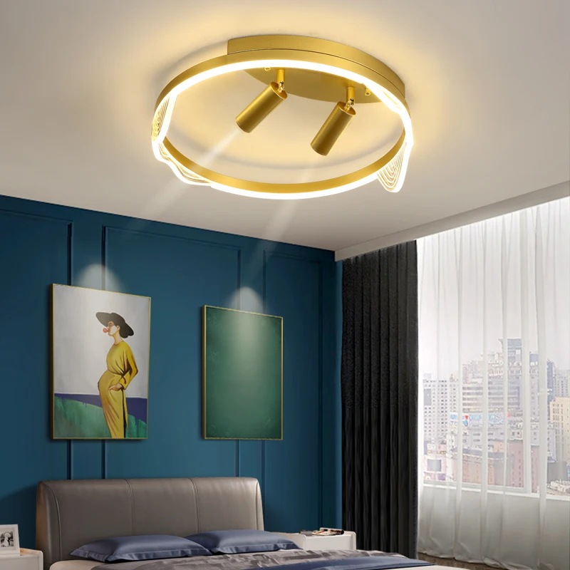 

New bedroom ceiling lamp spotlights Simple modern circular creative art study Main bedroom living room lighting