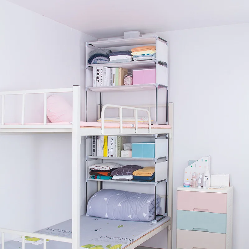 

Simple dustproof cloth wardrobe College students dormitory single clothes cabinet top bunk bottom bunk simple bed storagecabinet