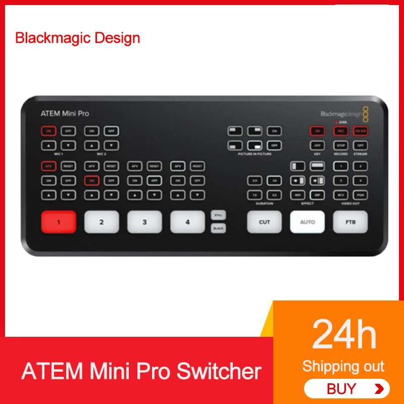 

Переключатель Blackmagic Design ATEM Mini Pro, оригинальный мини-переключатель ATEM в реальном времени, аксессуары для просмотра и записи