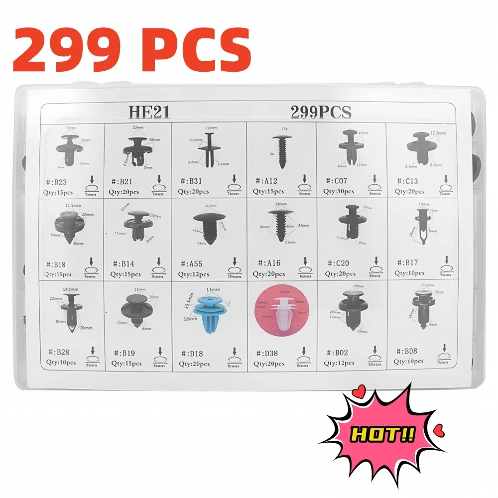 Заклепки для кузова автомобиля заклепки Mercedes Benz BMW Citroen Honda Nissan 299 шт. 18 размеров