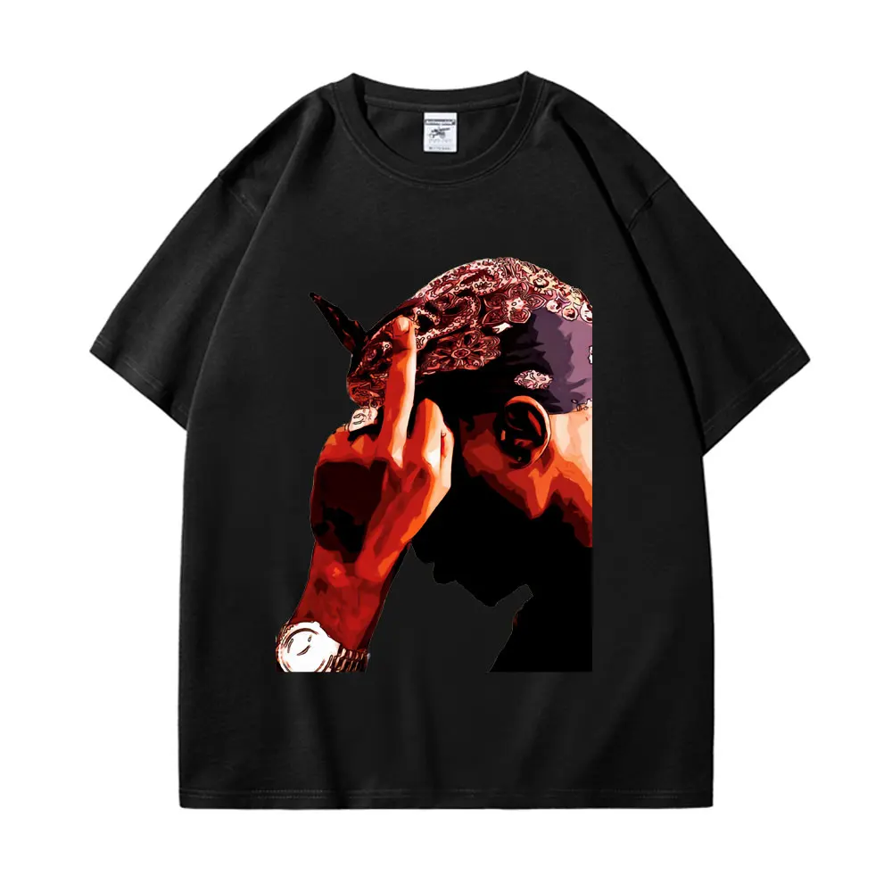 

Hip Hop Rapper Tupac 2pac Graphic Tshirt Men Women Fashion Vintage Short Sleeve T Shirt Summer Casual Oversized Tees Streetwear