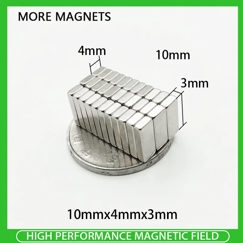

10~500PCS 10x4x3mm Cuboid Block Magnets N35 10mm x 4mm x 3mm Neodymium Magnet Permanent NdFeB Strong Magnets