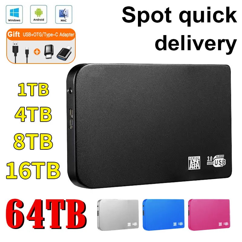 

Portable SSD 1TB External Solid State Hard Drive High-speed Mobile hard disk USB3.0 HDD Original Mobile Disks Data Storage