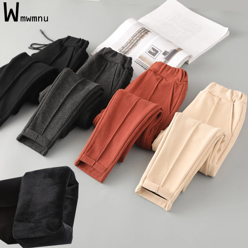 

Office Lady Woolen Pants Women Elegant Chic Ankle-Length Business Work Trouser Autumn Winter Basic Formal Straight Pantalones