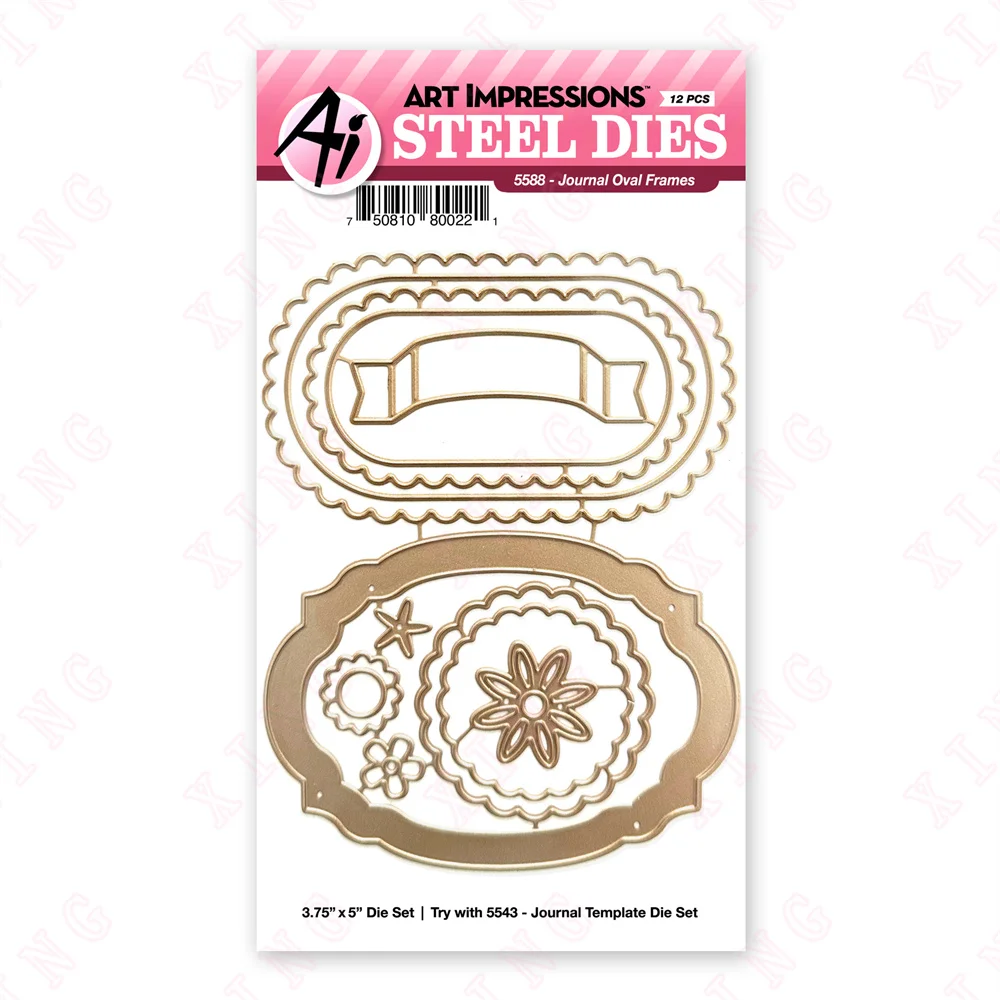 

Christmas Arrival Metal Cutting Dies Scrapbook Diy Craft Decoration Embossing Journal Oval Frames Die Set Made Album Card Molds