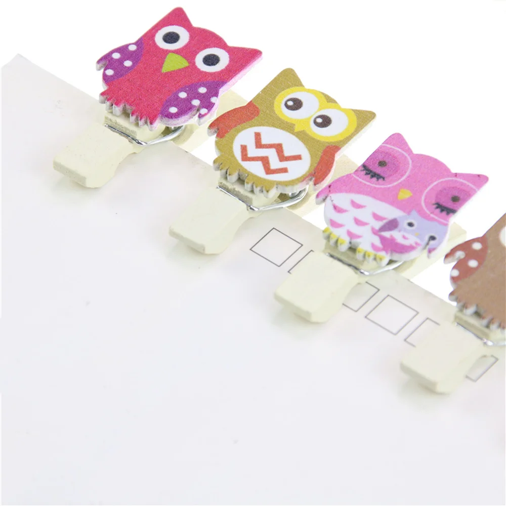 

10 шт./пакет милые деревянные зажимы в виде совы с пеньковой веревкой Kawaii Канцтовары DIY украшения для фотографий бумажные искусственные офис...