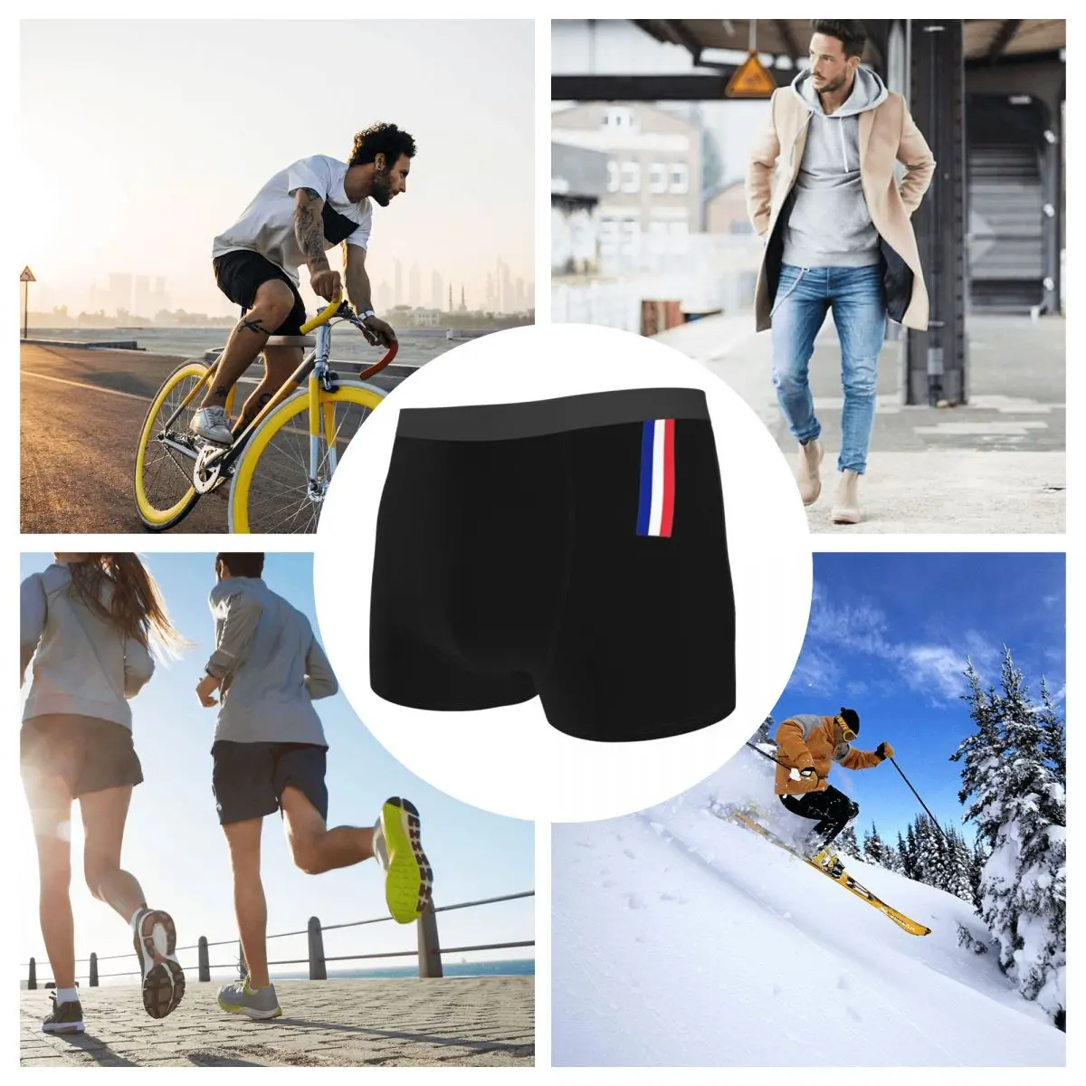 Мужское нижнее белье с флагом Франции трусы-боксеры и забавные Трусы со средней