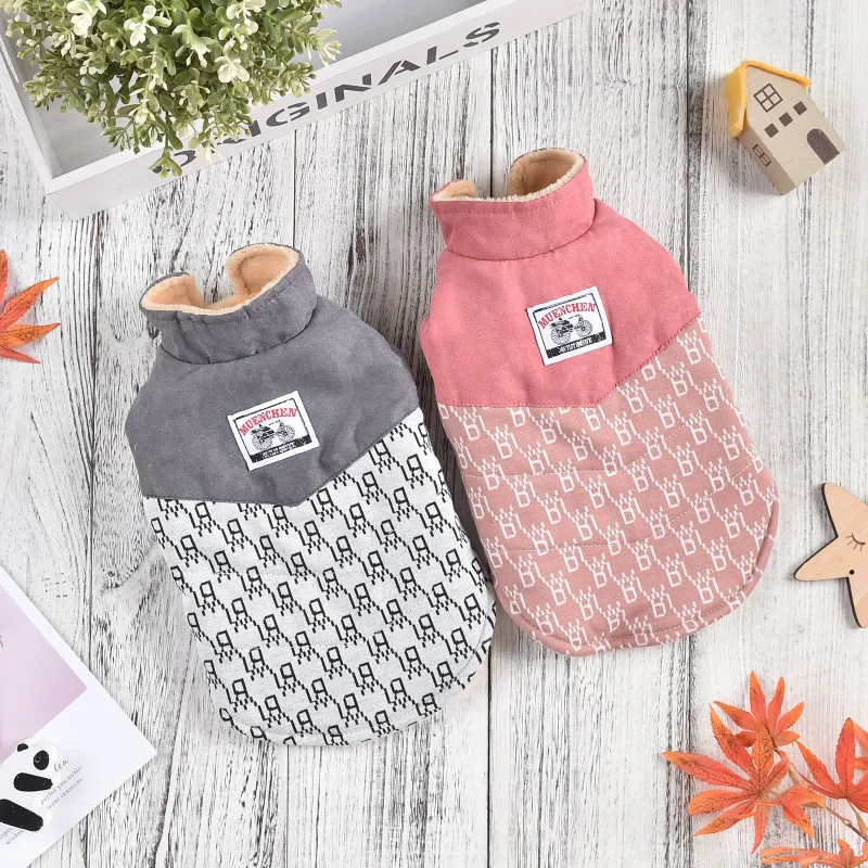 

Одежда для домашних животных, собак, лоскутные куртки с буквами для собак, одежда для кошек, маленькая милая зимняя модная одежда для девоче...