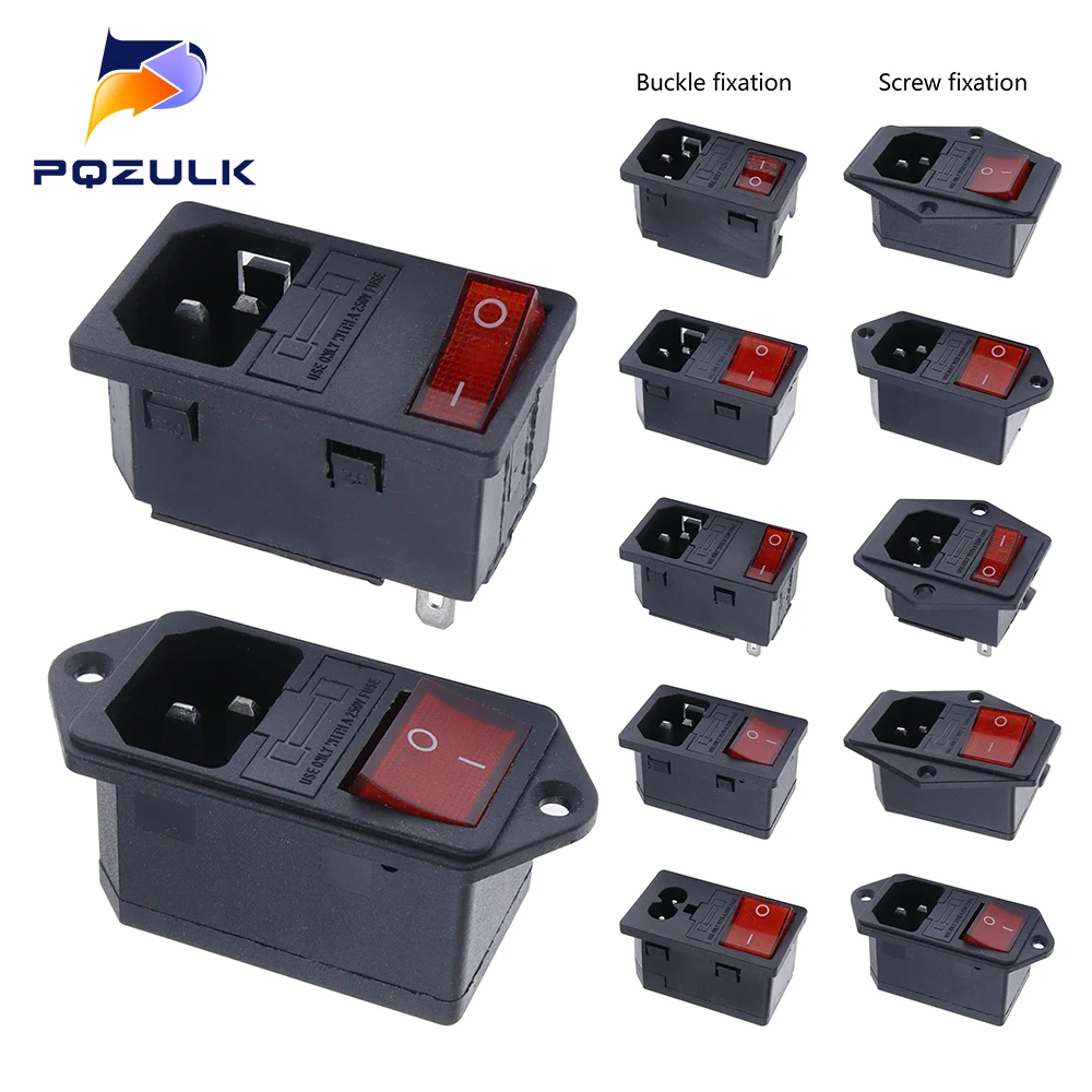 Фото Электрическая розетка 250 В DB-8-8 AC-14-F16 C-14-F19 KCD1/KCD3/KCD4/KCD5 Кулисный переключатель с предохранителем 10 А №1