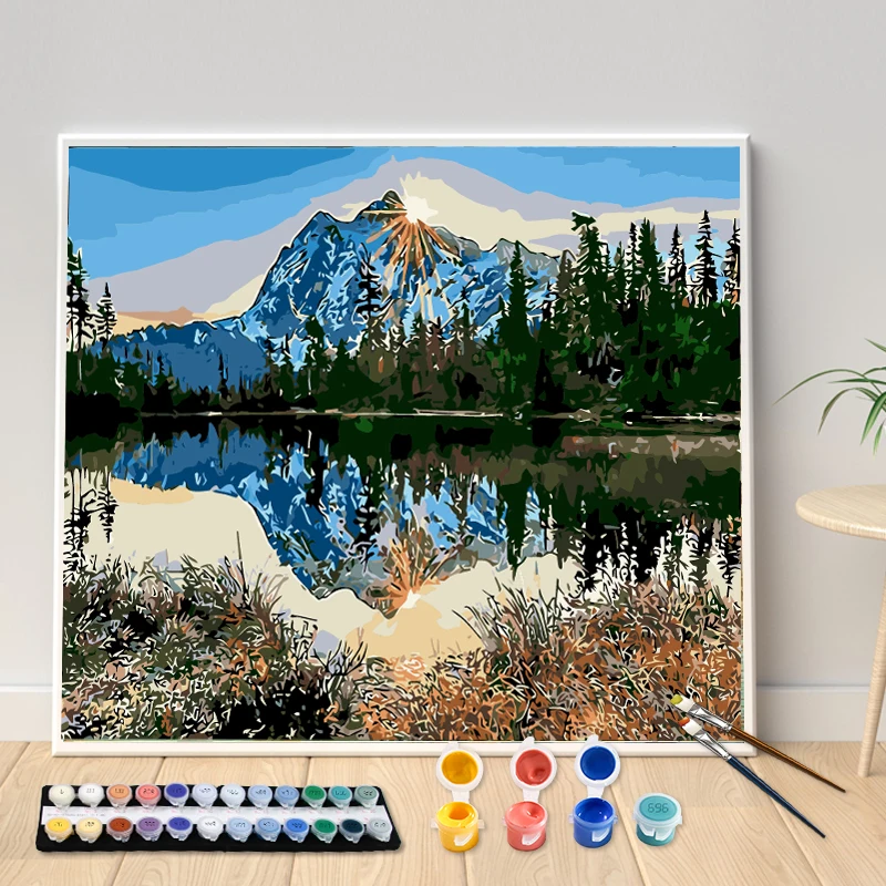 

Landscape Oil Painting By Numbers Kit Seascape DIY Acrylic By Numbers Artwork Canvas Art Gift