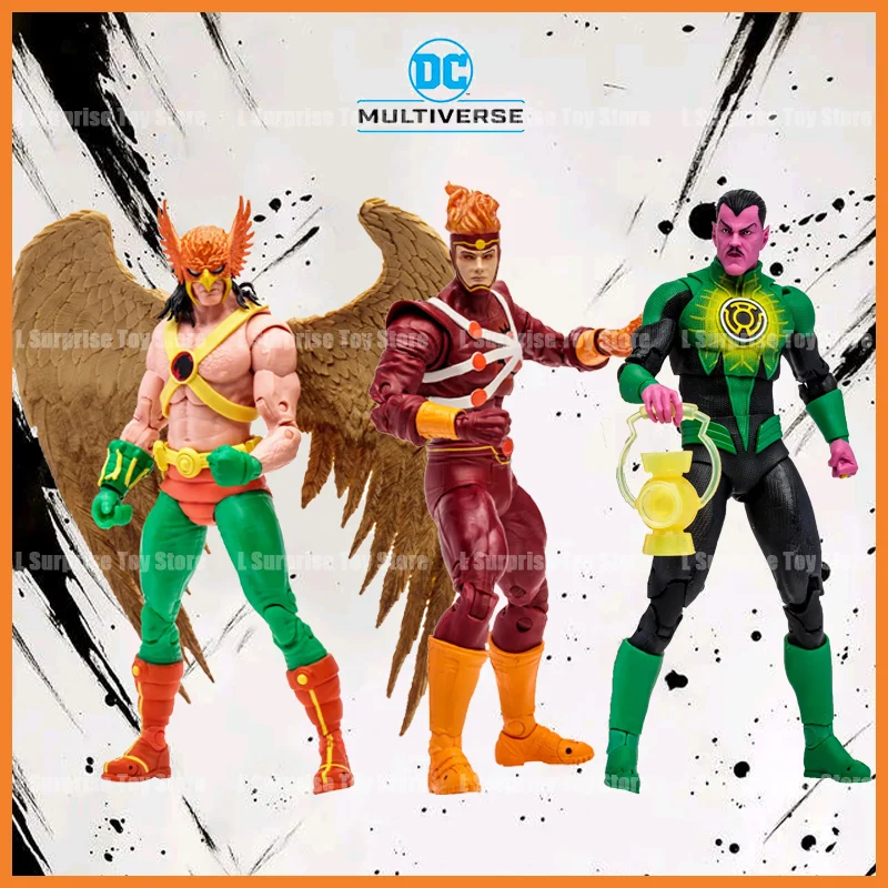 

Mcfarlane DC Multiverse Toys Hawkman Firestorm Yellow Lantern Cenitus Variant Anime Action Figure Figurine Collectibles Gift Toy