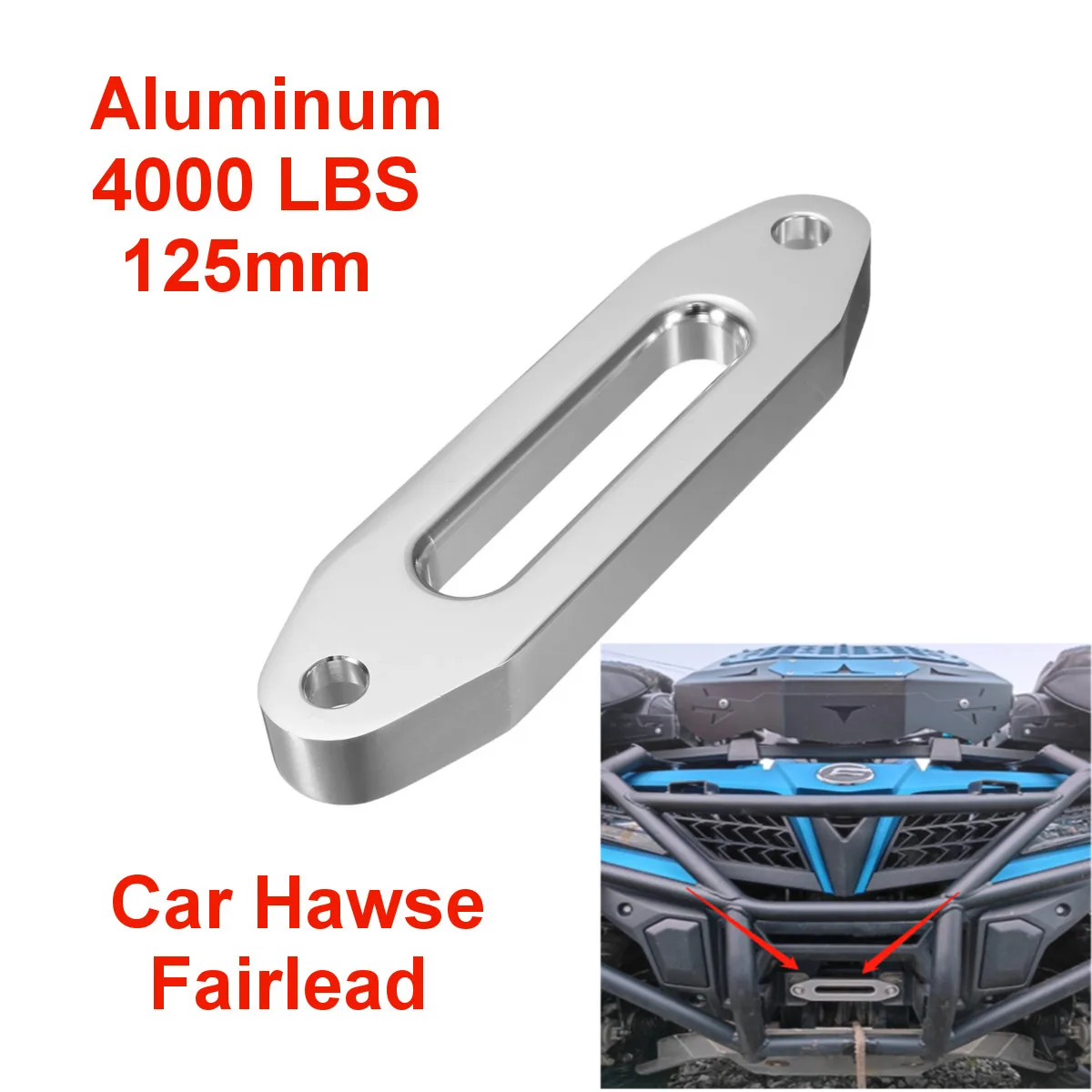 

4000 LBS 125mm Aluminum Car Hawse Fairlead Synthetic Winch Rope Towing Cable Lead for SUV ATV UTV