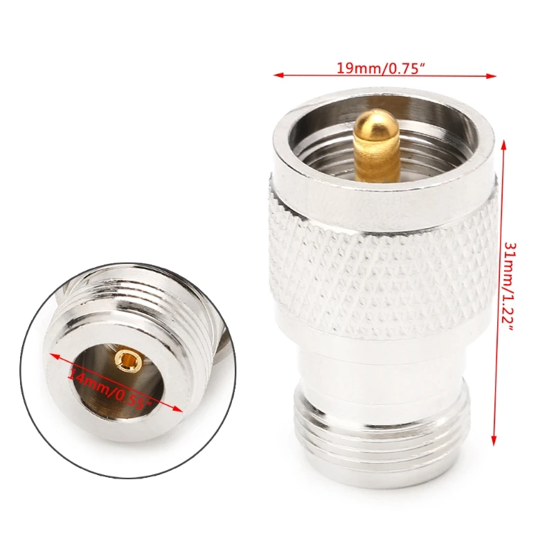 PL259 UHF штекер к N гнездо прямой 50 Ом RF разъем