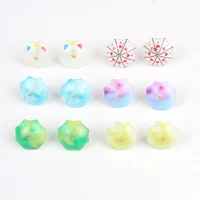 10pcs cute flower print umbrella diy earrings making accessories acrylic acetate charms necklace handmade jewelry wholesale bulk