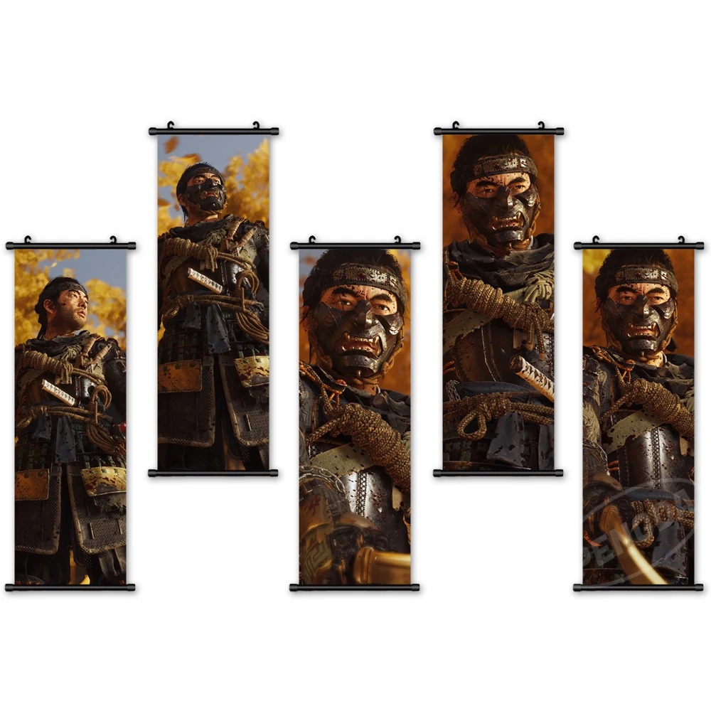 

Wall Artwork Canvas Characters Pictures Modern Painting Print Ghost of Tsushima Poster Plastic Hanging Scrolls Home Decoration