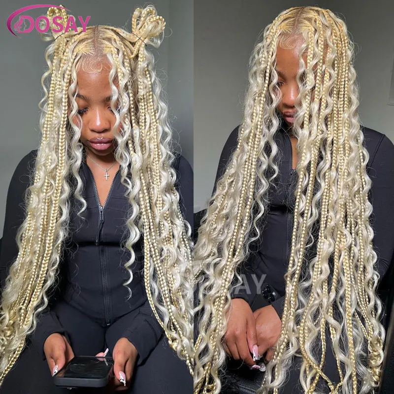 Парик плетеный в богемном стиле Женский на полной сетке спереди из синтетических