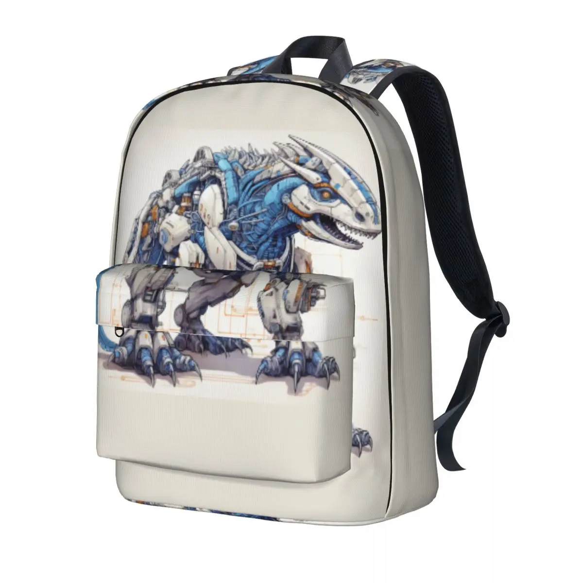 

Dinosaur Backpack Pencil Line Drawing Robot Blueprints Travel Backpacks Women Custom Breathable School Bags Leisure Rucksack