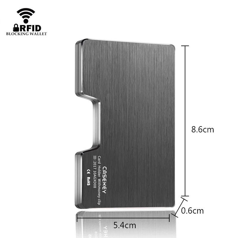 

Металлический Мини-держатель для кредитных карт DIENQI Rfid, мужской черный держатель для удостоверения личности, RFID Антивор, Металлический Ста...