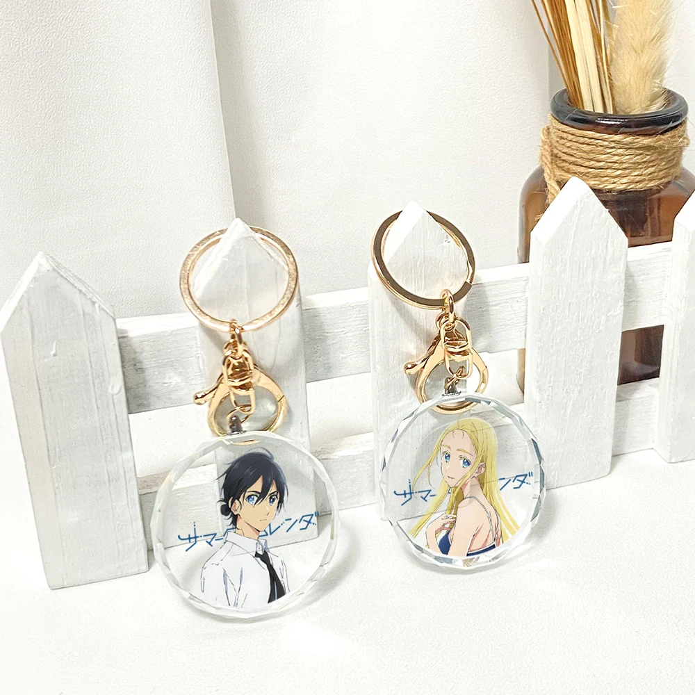 

Anime Summer Time Rendering Transparent Crystal Keychain Cosplay Acrylic Figure Keyring Kids Collection Toy 2164