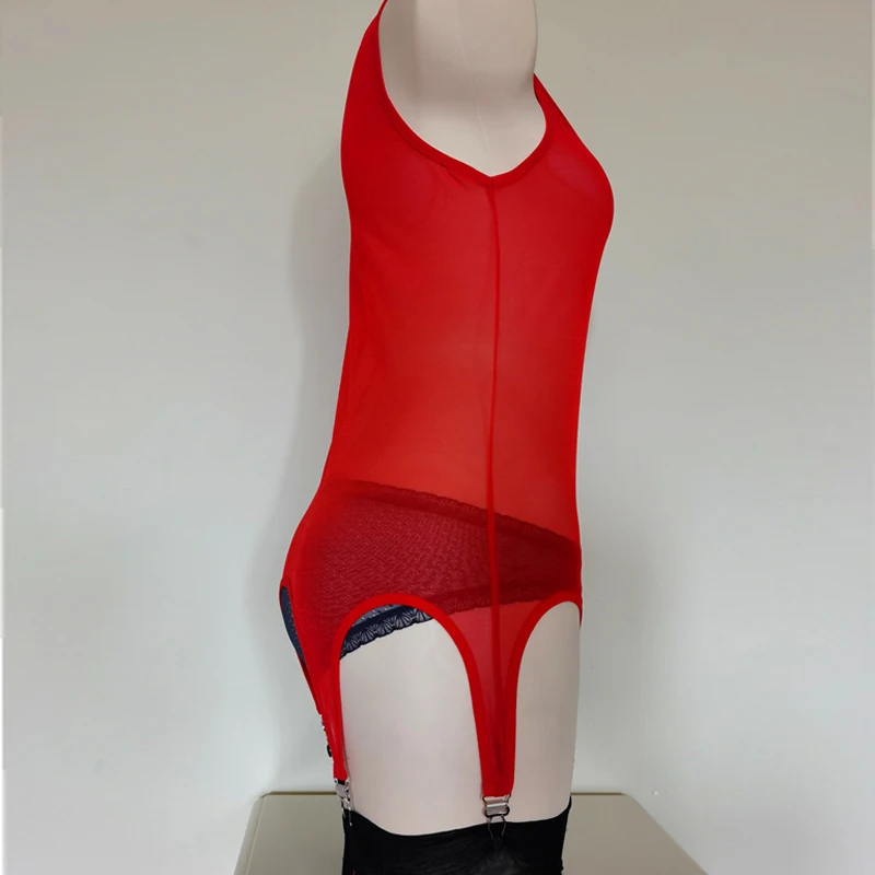 Sexy Women Vest Bodysuit Garter Belt for Stockings Metal Buckles 4 Straps Suspender Elastic Belt Garters Night Club Underwear