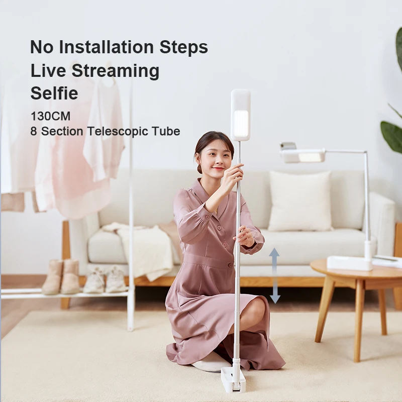 portable phone holder retractable wireless bluetooth selfie fill light video live broadcast stand dimmable folding bracket free global shipping