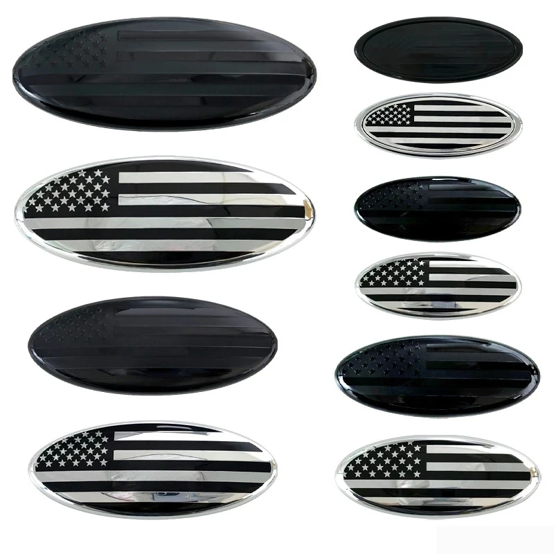 

Car Rear Trunk Front Grill American Flag Stickers For Ford Grille Emblem Logo Hood Badge F150 F250 Explorer EcoSport EDGE Focus