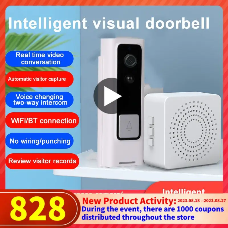 

Smart Door Bell Wifi Visual Doorbell Wireless Pir Human Body Detection Intercom For Home Monitor Door Phone Smart Home Indoor