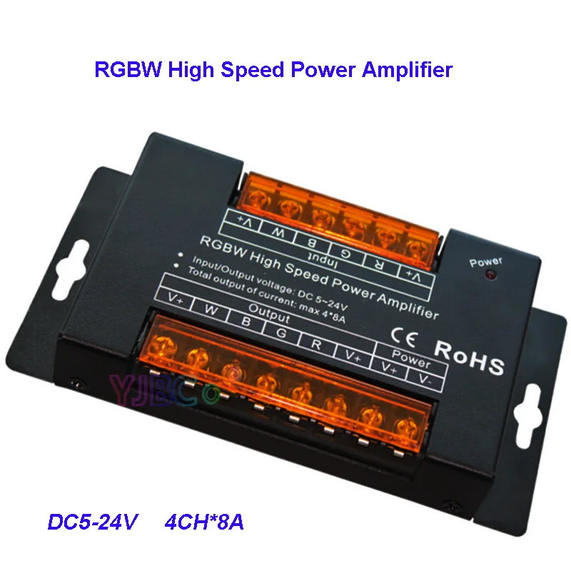 

RGBW высокоскоростной Усилитель мощности DC5 ~ 24V 8A * 4 канала СИД ШИМ затемнение сигнала RGBW полоса повторитель мощности светильник контроллер
