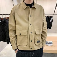 korean style fashion work jacket mens spring and autumn simple and versatile casual outerwear men bomber jacket streetwear