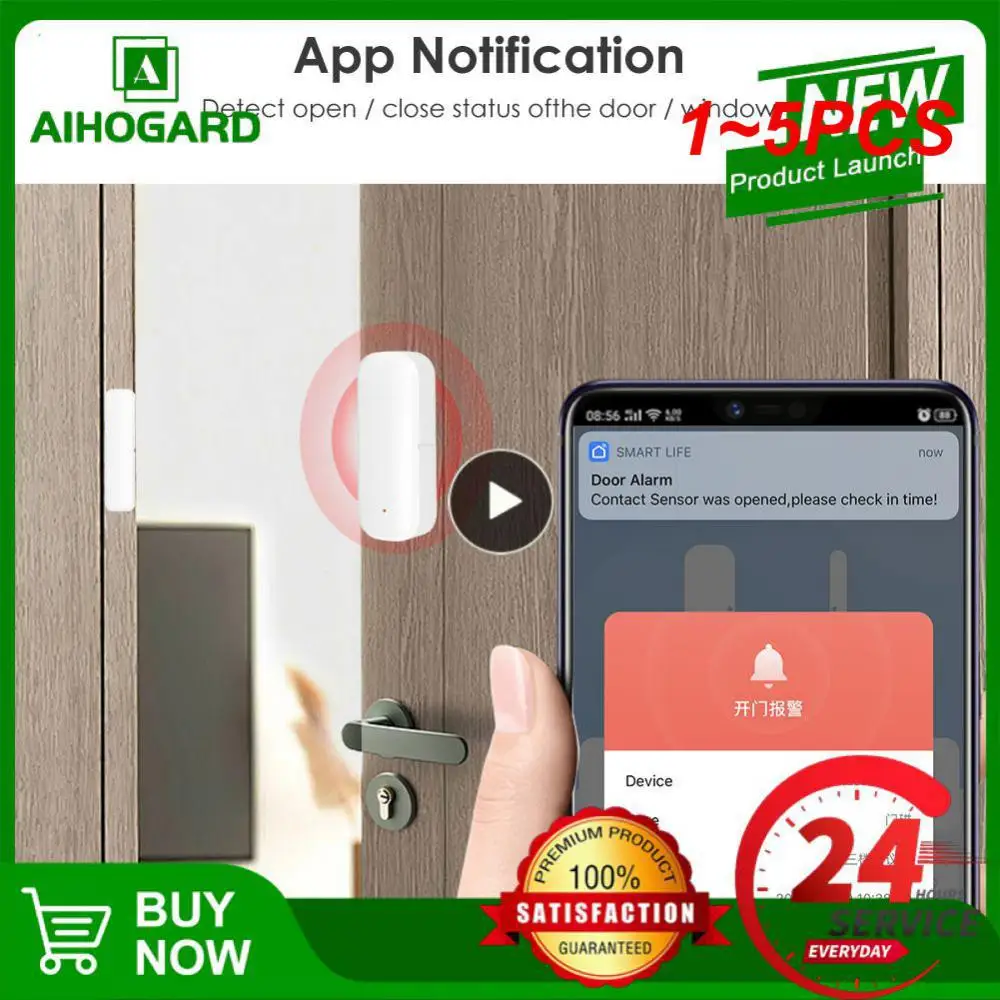

1~5PCS Tuya WiFi Door Sensor Open/Close Detector Window Door Sensor APP Remote Control Linked Alarm Smartlife Support Alexa