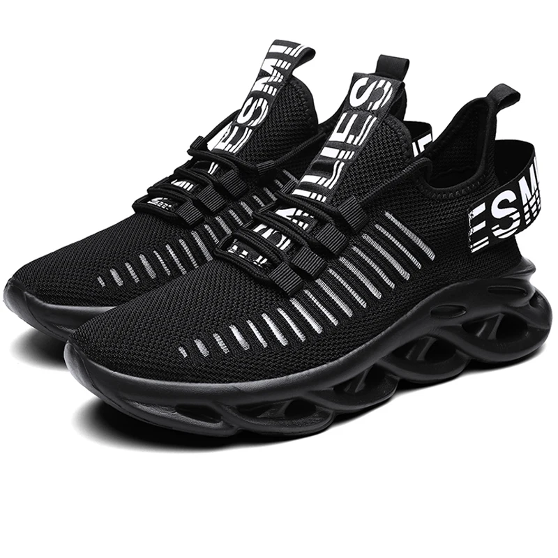 Men Running Shoes Soft Thick Sole Sneakers Breathable Male Sport Shoes Light Weight High Top Boots Big Size 46 Mens Shoes Sales