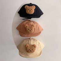 summer baby boy baseball cap cartoon bear baby caps girls cotton breathable beret sun hat baby accessories