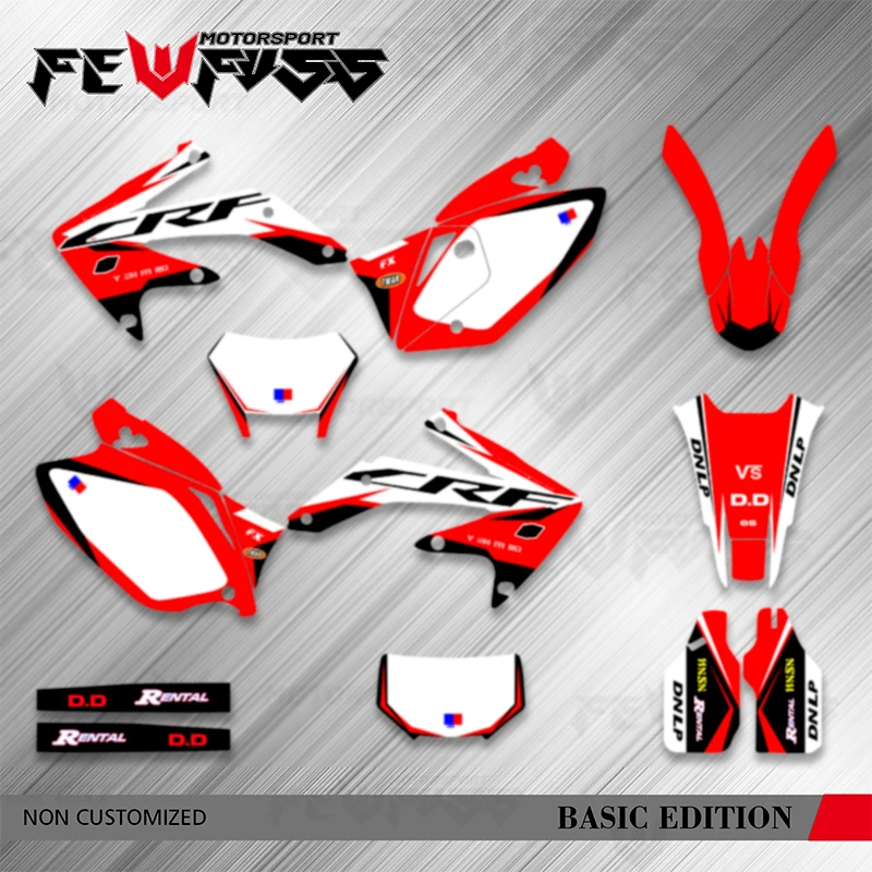 Фото Графические фоны Fewfuss, наклейки для CRF450X 2005-2012 2013 2014 2015 2016 2017 2018 CRF 450X 450X Honda №1