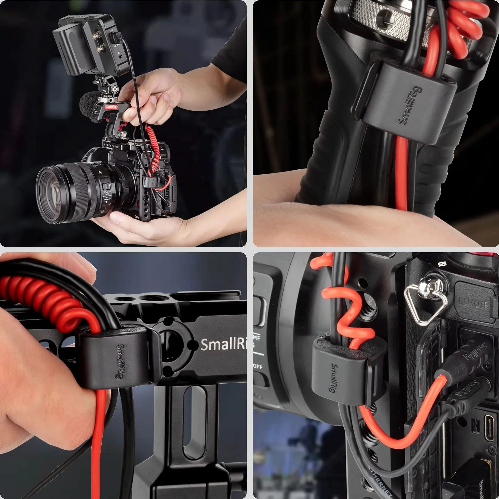 SmallRig кабельный зажим (4 шт.) для HDMI/SDI/микрофонного кабеля DSLR камеры крепление