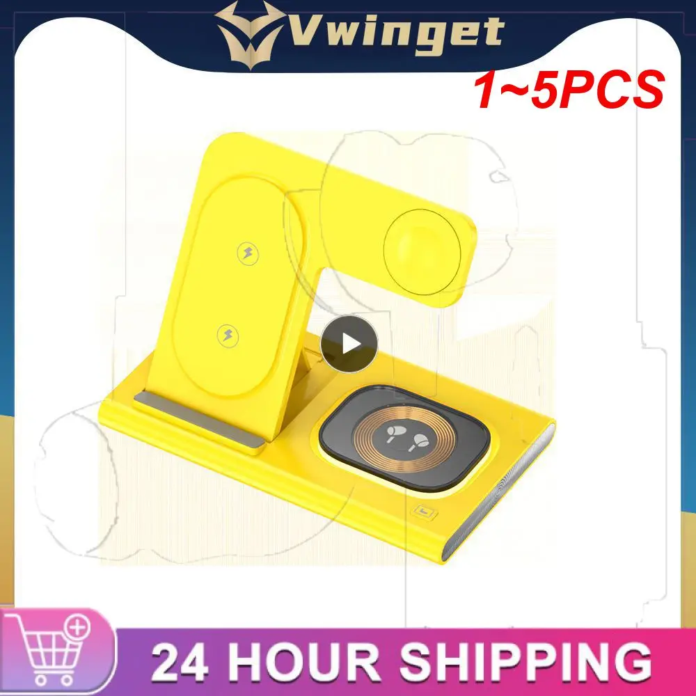 

1~5PCS Foldable Fast Wireless Charger Stand For 14 13 12 Watch 8 7 6 5 Airpod 3 in 1 Charging Dock