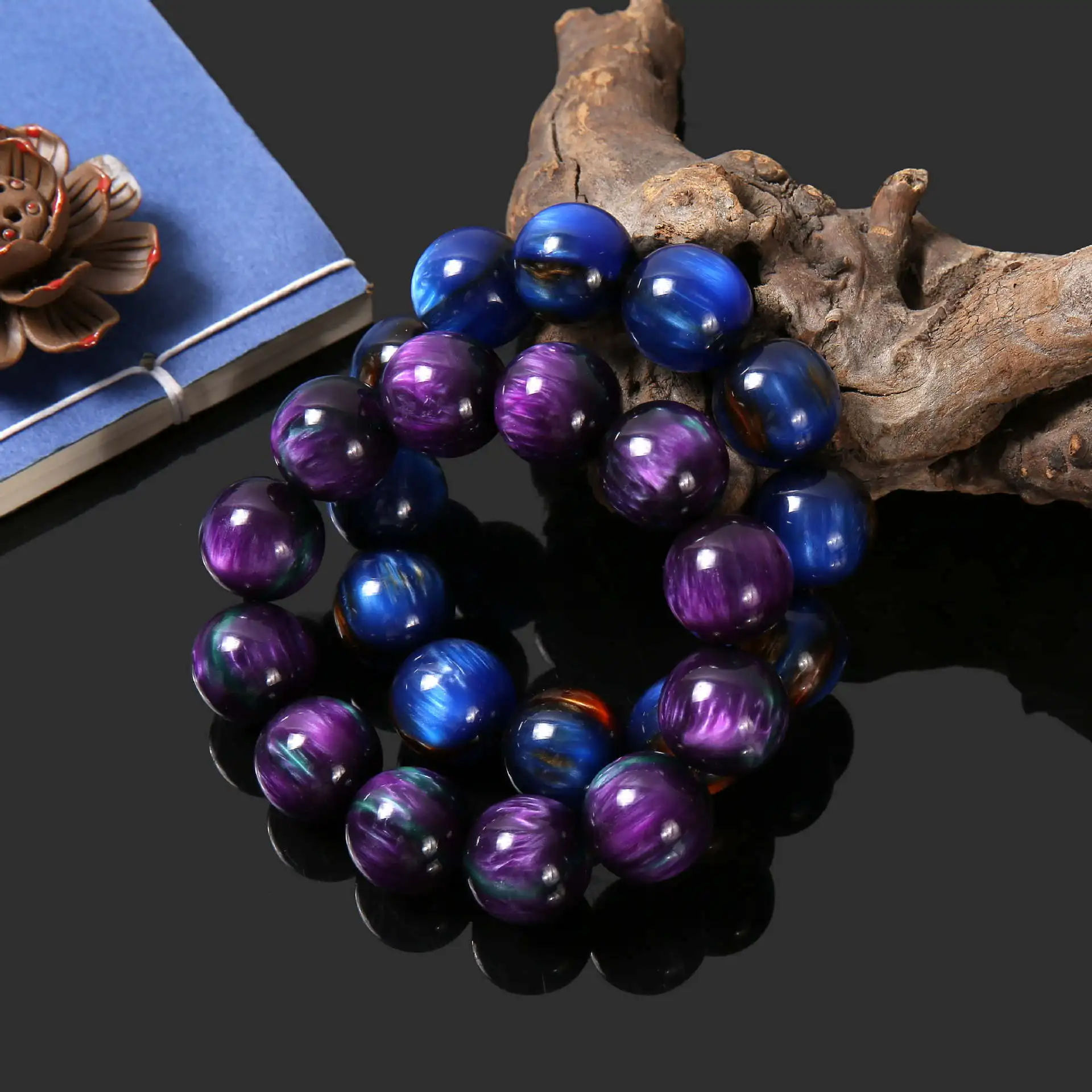 Красочный браслет BOEYCJR с имитацией звездного неба из натурального камня морская