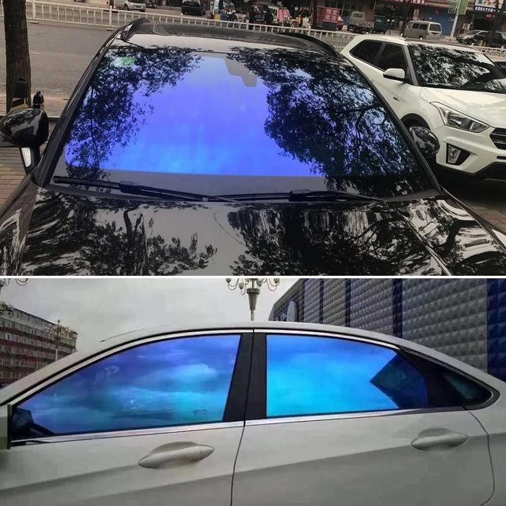 75x150CM Windscreen Solar Film Blue Chameleon VLT 67% Car Front Window Tint Windshield Shades Protection Explosion Proof Foils