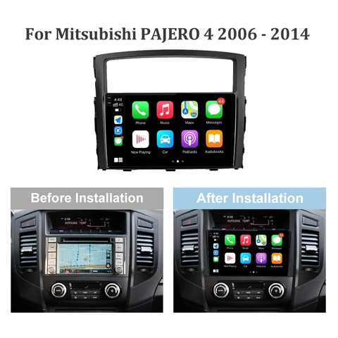 Автомобильный мультимедийный радиоплеер для Mitsubishi PAJERO 4 2006-2014, GPS-Навигационный экран, Android, автомобильный беспроводной, для воспроизведения магнитолы, Wi-Fi