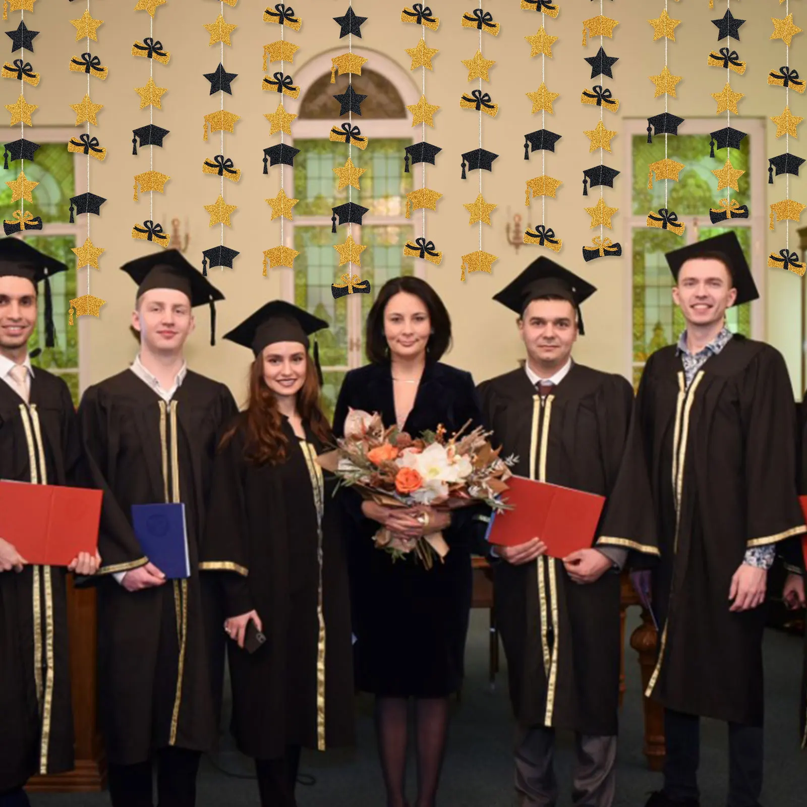 

Graduation Decorations 2022 Graduation Hat Diploma Star Garland Banner Bunting S Graduation Party Celebration Decorations