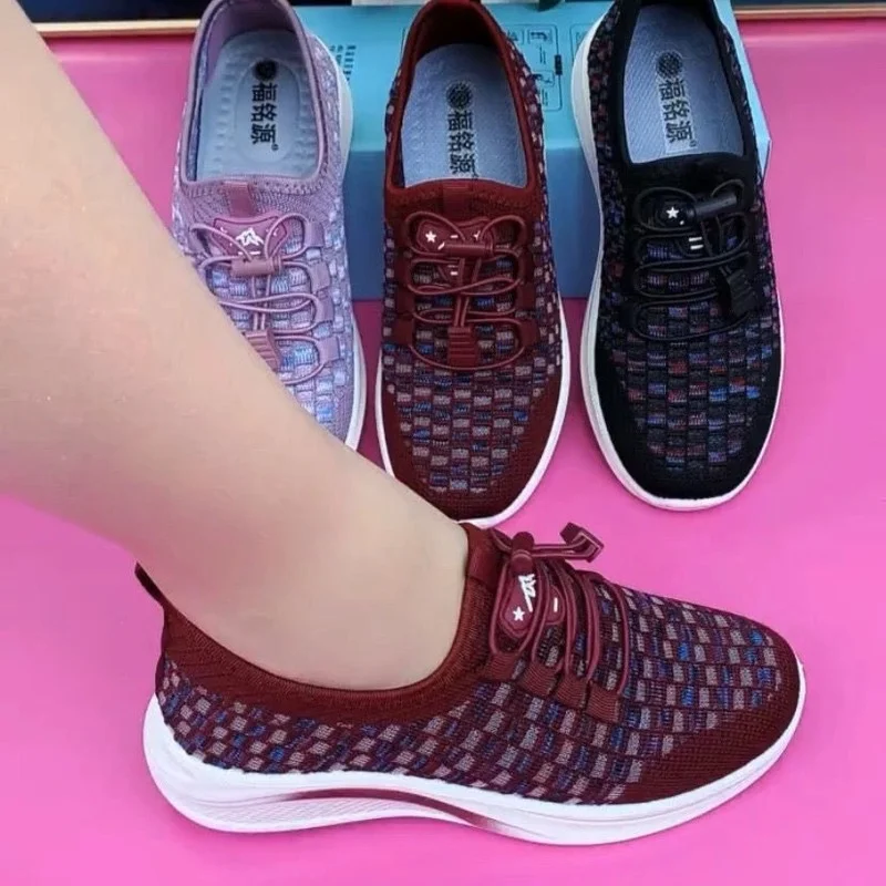 

Elderly Shoes Women's 2022 New Non-slip Soft Bottom Walking Shoes Middle-aged and Elderly Sports Shoes Middle-aged Mother Shoes
