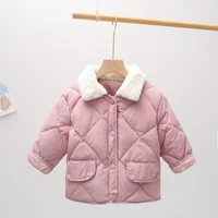 2022 winter korean style baby children coats fur collar jackets boys warm outerwear girls high end autumn jacket kids clothes